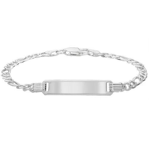 Silver Figaro Id Bracelet 4.83g